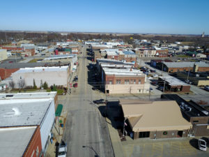 Drone image of town