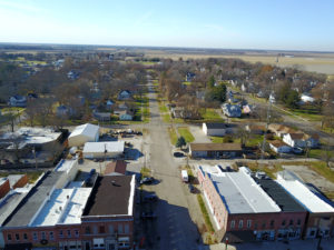 Drone image of town